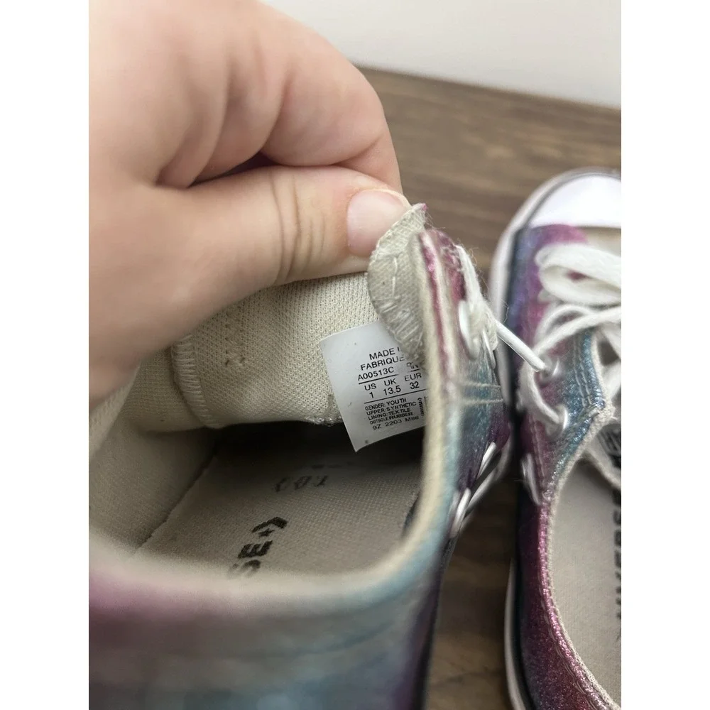 Converse‎ Youth 1 Chuck Taylor All Star Low Rainbow Glitter Shoes Sneakers